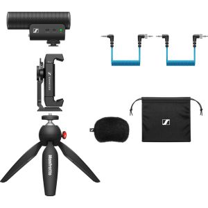 SENNHEISER MKE 400 Mobile Kit | On-camera Shotgun Mic W/ Tripod & Smartphone Clamp Mount
