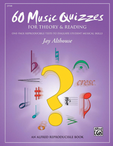 ALFRED 60 Music Quizzes For Theory & Reading Teacher's Edition