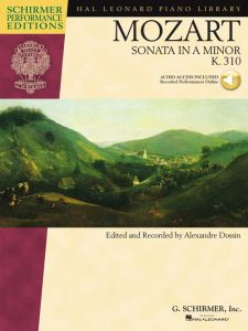 G SCHIRMER MOZART Piano Sonata In A Minor K.310 Schirmer Performance Editions