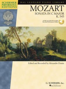 G SCHIRMER MOZART Piano Sonata In C Major K.545 Schirmer Performance Editions