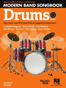HAL LEONARD MODERN Band Method Drums Songbook 1 Pop, Rock & Hip-hop Hits For Beginners
