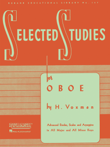 RUBANK RUBANK Selected Studies For Oboe Selected By H Voxman