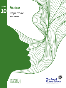 ROYAL CONSERVATORY VOICE Repertoire 10 2025 Edition
