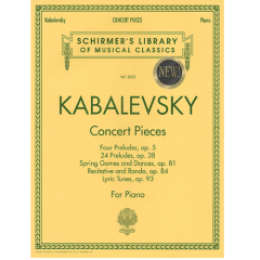 G SCHIRMER KABALEVSKY Concert Pieces For Piano Solo