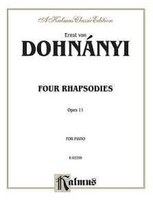 KALMUS DOHNANYI Four Rhapsodies Opus 11 For Piano Solo