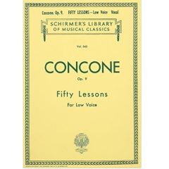 HAL LEONARD CONCONE Fifty Lessons Op.9 For Low Voice