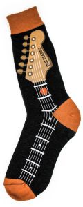 MUSIC TREASURES CO. MENS Guitar Neck Socks (mens Shoe Sizes 7-12)