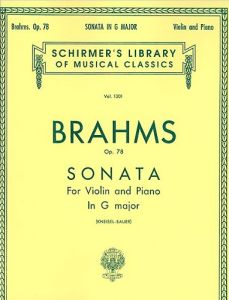 G SCHIRMER JOHANNES Brahms Sonata Opus 78 In G Major For Violin & Piano