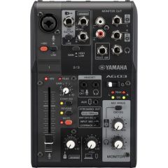 YAMAHA AG03MK2 Black | 3-channel Live Streaming Mixer W/ Usb Audio Interface