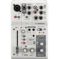YAMAHA AG03MK2 White | 3-channel Live Streaming Mixer W/ Usb Audio Interface