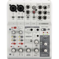YAMAHA AG06MK2 White | 6-channel Live Streaming Mixer W/ Usb Interface