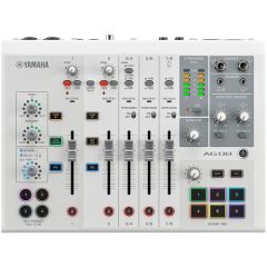 YAMAHA AG08 White | 8-channel Live Streaming Mixer W/ Integrated Usb Audio Interface