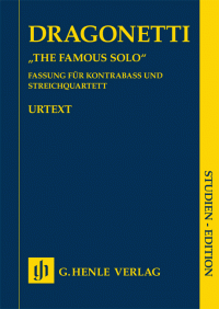 HENLE DRAGONETTI The Famous Solo For Bass & String Quartet Study Score