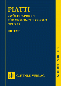 HENLE PIATTI Zwolf Capricci Fur Violoncello Solos Opus 25 Study Score