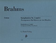 HENLE BRAHMS Symphonies No 3 & 4 Arrangement For Piano Four Hands