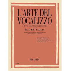 RICORDI L'ARTE Del Vocalizio Part 2 Medium Difficulty Mezzo Soprano/baritone
