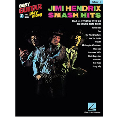 HAL LEONARD EASY Guitar Play Along Jimi Hendrix Smash Hits Play 12 Songs With Audio