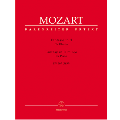 BARENREITER MOZART Fantasy In D Minor For Piano Kv 397 (385g)