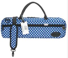 BEAUMONT C-FOOT Flute Case Cover With Carry Strap (blue Polka Dot Design)