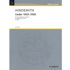 SCHOTT HINDEMITH Lieder 1933-1939 For High Voice & Piano