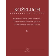 BARENREITER KOZELUCH Complete Sonatas For Keyboard Vol 4 (sonatas 38 - 50)