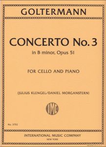 INTERNATIONAL MUSIC GOLTERMANN Concerto No. 3 In B Minor Opus 51 For Cello & Piano