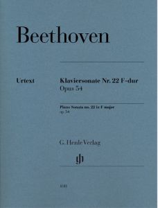 HENLE BEETHOVEN Piano Sonata No.22 In F Major Op.54 For Piano Solo Urtext Edition