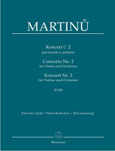 BARENREITER MARTINU Concerto No.2 H293 For Violin & Orchestra Piano Reduction
