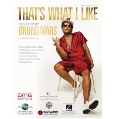 HAL LEONARD THAT'S What I Like Sheet Music Recorded By Bruno Mars Piano/vocal/guitar