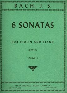 INTERNATIONAL MUSIC JS Bach Six Sonatas Volume Ii S.1017-1019 For Violin & Piano