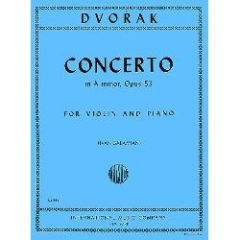 INTERNATIONAL MUSIC ANTONIN Dvorak Concerto In A Minor Opus 53 For Violin & Piano