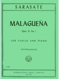 INTERNATIONAL MUSIC SARASATE Malguena For Violin & Piano