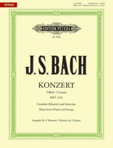 EDITION PETERS J.S. Bach Concerto For Harpsichord No.5 In F Minor Bmv 1056 For 2 Pianos