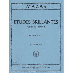 INTERNATIONAL MUSIC JACQUES Mazas Etudes Brillantes Opus 36 For Viola Solo