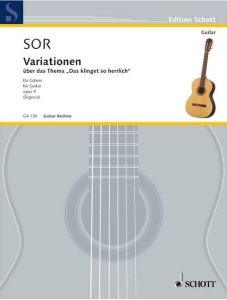 SCHOTT VARIATIONS On A Theme Of Mozart Op.9 For Guitar Solo By Fernando Sor