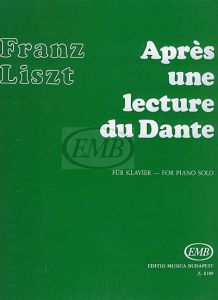 EDITIO MUSICA BUDAPE LISZT Apres Une Lecture De Dante From Annees De Pelerinage For Piano Solo