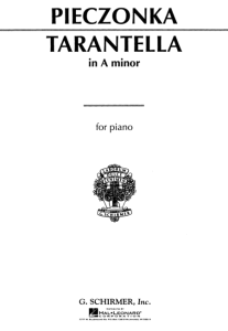 G SCHIRMER PIECZONKA Tarantella In A Minor For Piano Solo Edited By William Scharfenberg