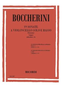 RICORDI BOCCHERINI 19 Sonatas Vol. 1 Nos. 1-9 For Cello & Piano
