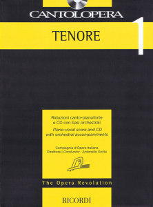 RICORDI CANTOLOPERA Tenor 1 Piano-vocal Score & Cd With Orchestral Accomp.
