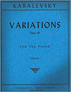 INTERNATIONAL MUSIC KABALEVSKY Variations Opus 40 For Piano Edited By Philipp