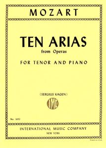 INTERNATIONAL MUSIC MOZART Ten Arias From Operas For Tenor & Piano