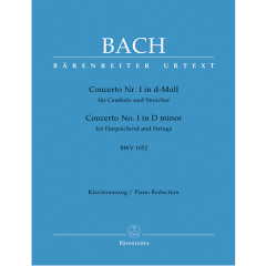 BARENREITER BACH Concerto No. 1 In D Minor For Harpsichord & Strings Bmv 1052