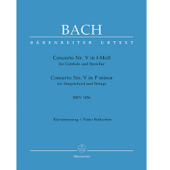 BARENREITER BACH Concerto No. 5 In F Minor For Harpsichord & Strings Bmv 1056 Urtext
