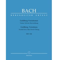 BARENREITER JS Bach Goldberg Variations Bmv 988 Fourth Part Of The Clavier Ubung