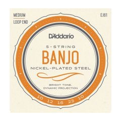 D'ADDARIO EJ61 5-string Banjo Nickel Wound Medium Gauge String Set