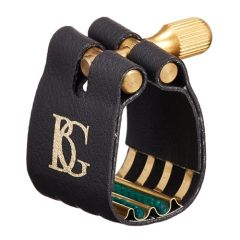 BG FRANCE SUPER Revelation Tenor Saxophone Ligature With Gold Plated Plate Green Sling