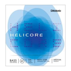 HELICORE MEDIUM Tension Coiled 3/4 Bass String Set