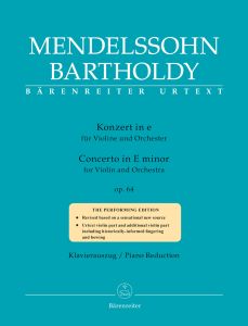 BARENREITER MENDELSSOHN Concerto For Violin & Orchestra E Minor Op64 Piano Reduction
