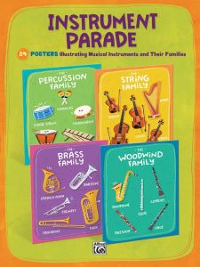 ALFRED INSTRUMENT Parade 24 Posters Illustrating Musical Instruments & Their Families