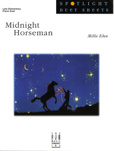 FJH MUSIC COMPANY MIDNIGHT Horseman Piano Duet Sheet Music By Millie Eben
